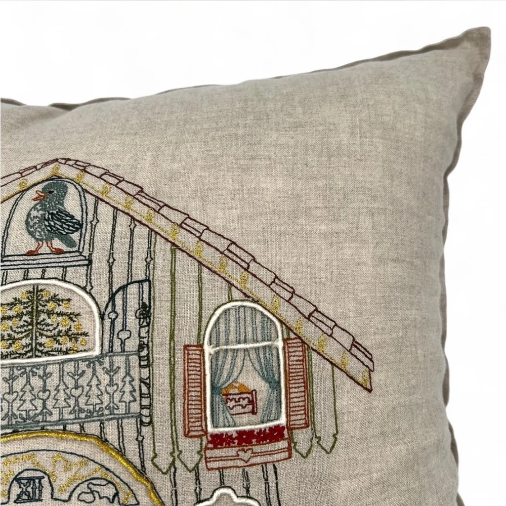 Coral & Tusk Pillow Embroidered Christmas Clock Pocket Pillow w/ Insert Throw